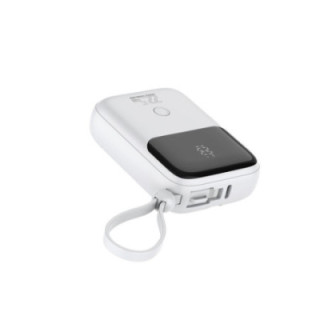 PBB2411W Bateria Externa de Carregamento Rápido 10000mAh 22.5W PD + QC3.0 com Display Digital e Cabo USB-C/Lightning integrado