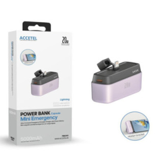 PBB2413P Mini Bateria Auxiliar Externa Lightning de Carregamento Rápido 5000mAh 20W PD 3.0 - Roxo