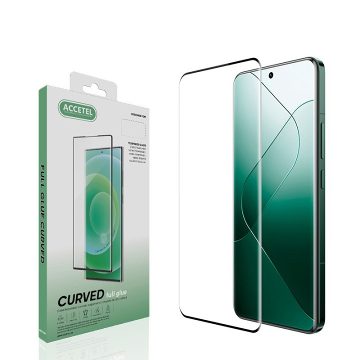 Película de Vidro Curvo Full Glue - Xiaomi Mi 14 Pro / Mi 14 Ultra Preto