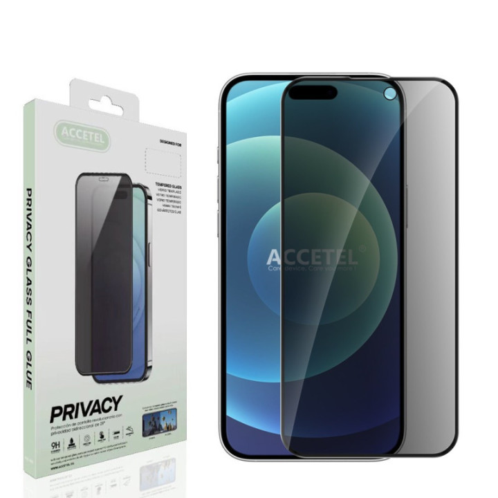 Protetor de Vidro Anti-Espião de Privacidade - iPhone 16 Pro Max 6,9" preto