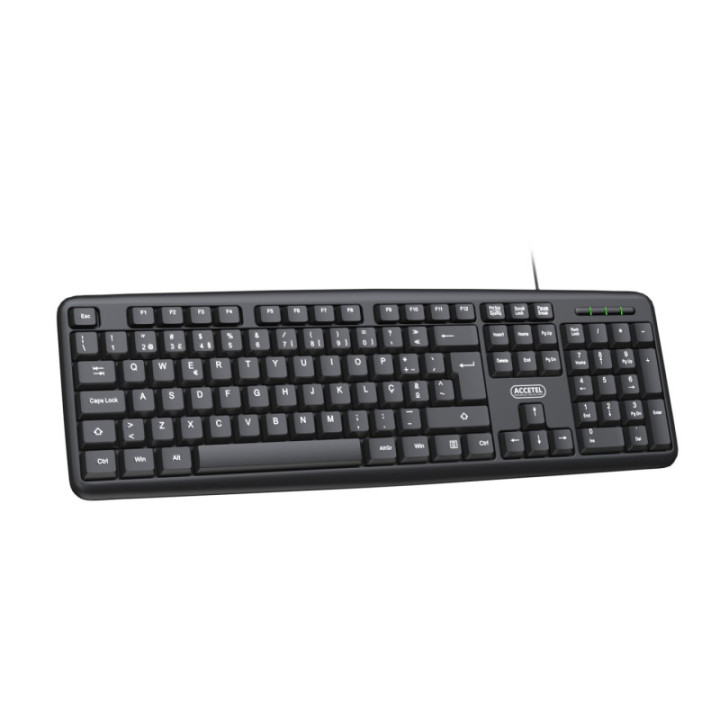 PCT208 Teclado de Escritório Conector USB - Preto (Português)