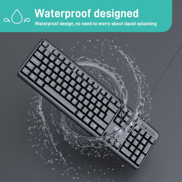 PCT208 Teclado de Escritório Conector USB - Preto (Português)