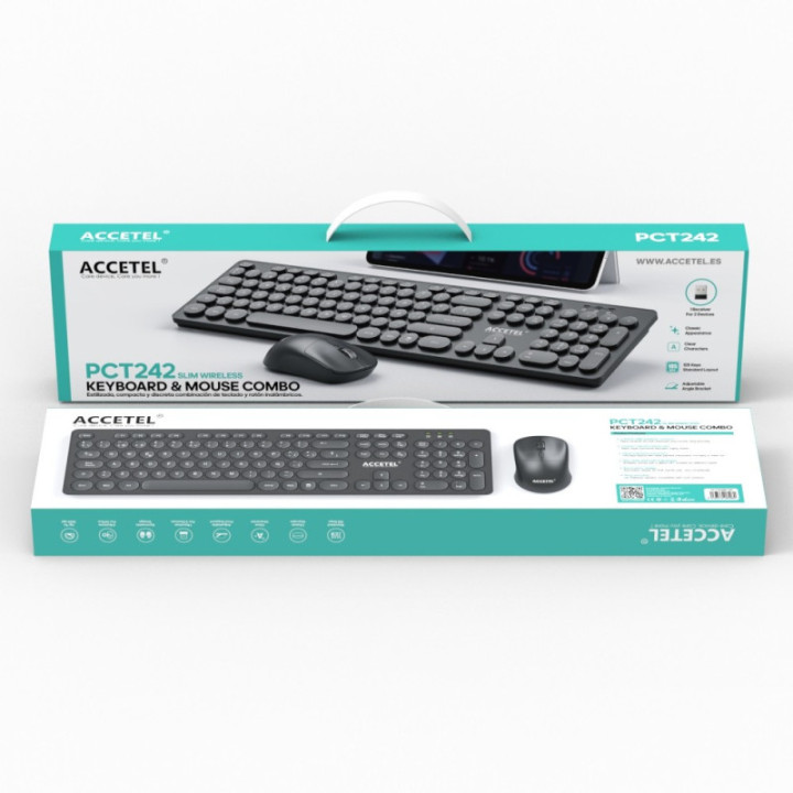 PCT242BK Combo de Teclado e Mouse Sem Fio - Preto (Espanhol)