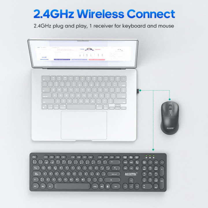 PCT242BK Combo de Teclado e Mouse Sem Fio - Preto (Espanhol)