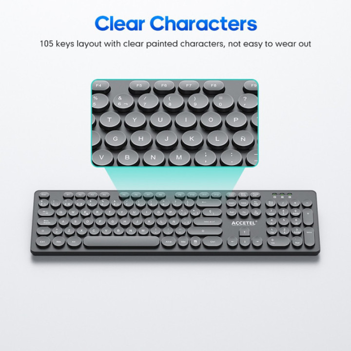 PCT242BK Combo de Teclado e Mouse Sem Fio - Preto (Espanhol)