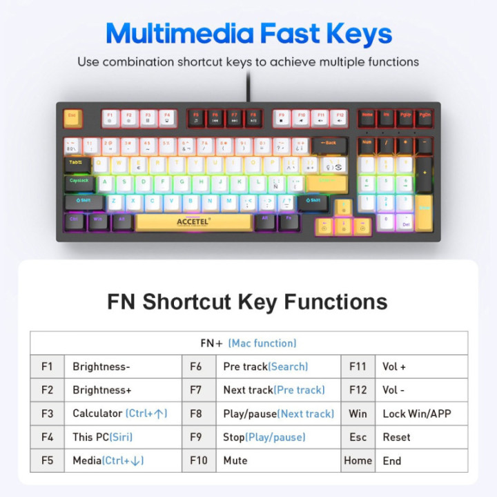 PCT650C Teclado Mecânico com numérico - Preto (Espanhol)