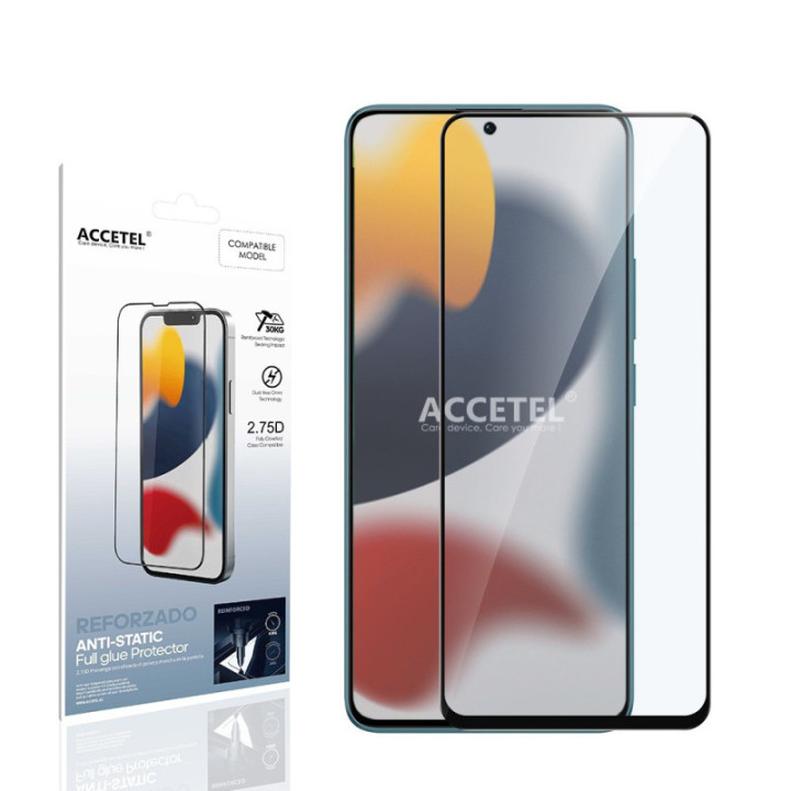 Protetor Full Glue 2.75D Dureza 30kg Antiestático - Redmi Note 13 Pro 5G Preto
