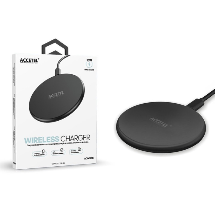 ACW510B Carregador Sem Fio carga rápida 15W Preto