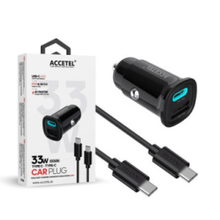 CC636 Carregador de Carro de Carga Rápida USB-C PD + USB-A QC Máx. 33W ? Cabo USB-C