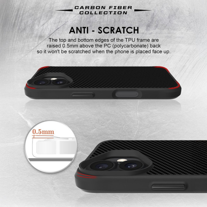 Capa Fiber MagSafe com acabamento em fibra de carbono para iPhone 16