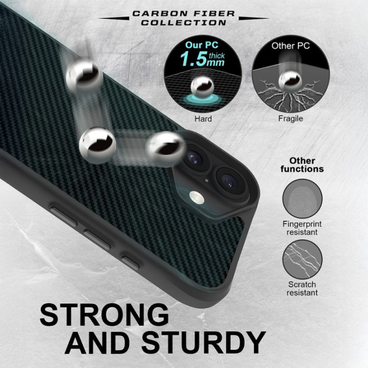 Capa Fiber MagSafe com acabamento em fibra de carbono para iPhone 16 Plus