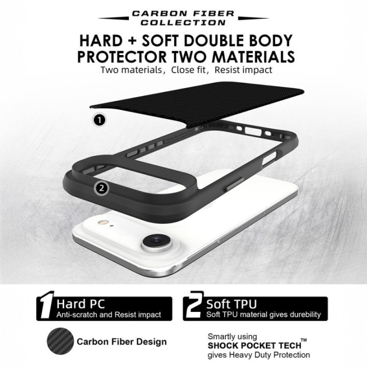 Capa Fiber MagSafe com acabamento em fibra de carbono para iPhone 17 Air