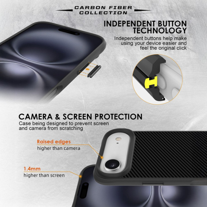 Capa Fiber MagSafe com acabamento em fibra de carbono para iPhone 17 Air