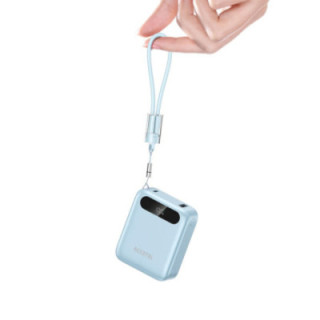 PBB2430BL Bateria Externa de Carga Rápida 10000mAh 22,5W PD+QC3.0 com Tela Digital e Cabo USB-C Integrado