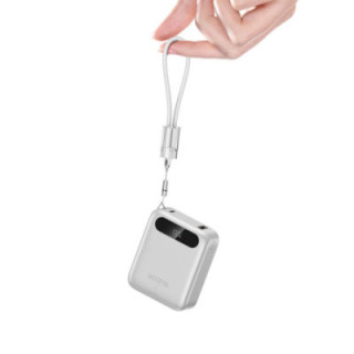 PBB2430S Bateria Externa de Carga Rápida 10000mAh 22,5W PD+QC3.0 com Tela Digital e Cabo USB-C Integrado